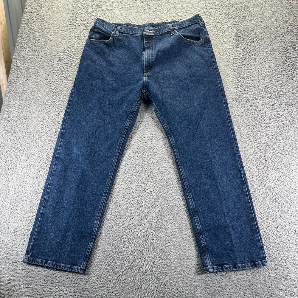 Wrangler Jeans Mens 40x30 Blue Denim Cotton Straight Stretch Utility Workwear